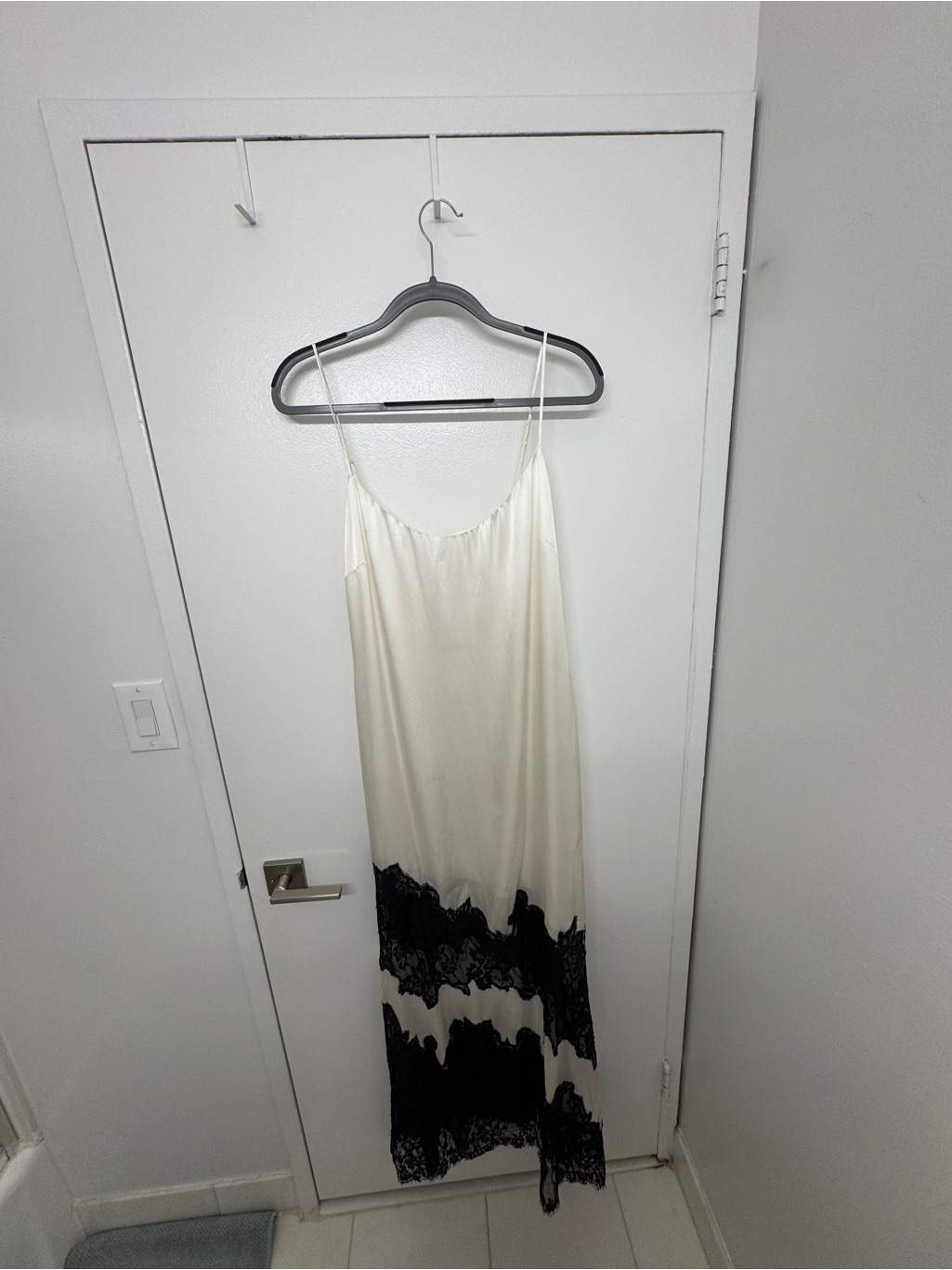 L'agence Cream Satin Slip Dress